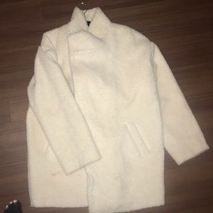 Cream Aqua teddy fleece coat